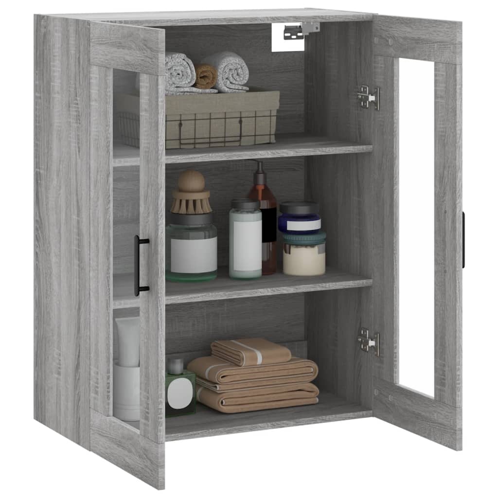 vidaXL Dulap montat pe perete, gri sonoma, 69,5x34x90 cm