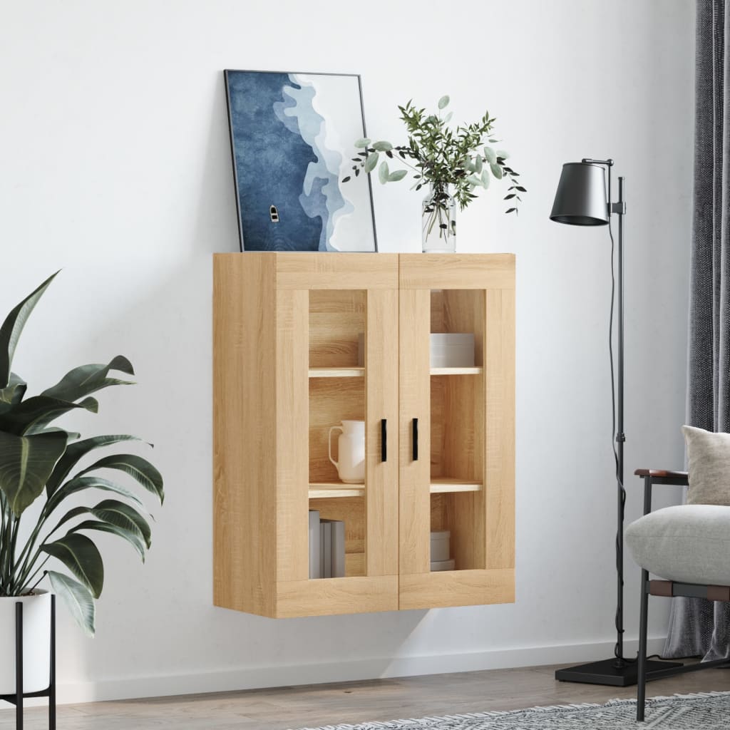 vidaXL Dulap TV montat pe perete, stejar sonoma, 69,5x34x90 cm