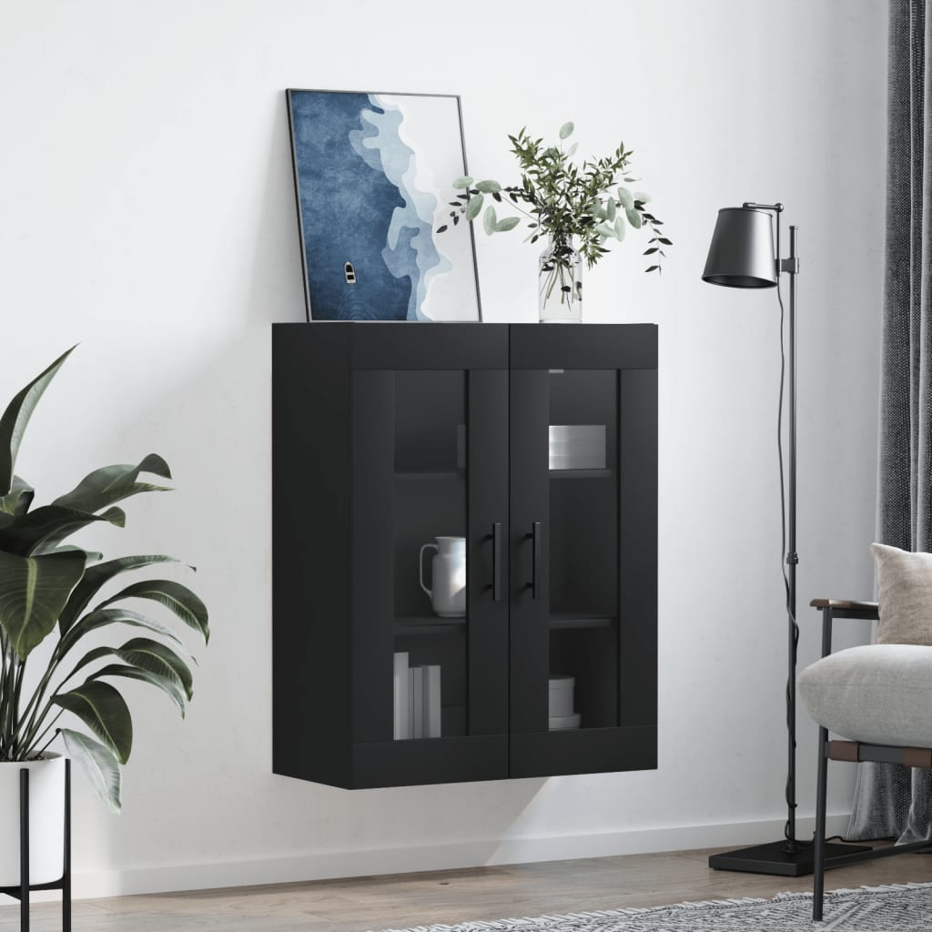 vidaXL Dulap cu montaj pe perete, negru, 69,5x34x90 cm vidaXL Dulap cu montaj pe perete, negru, 69,5x34x90 cm