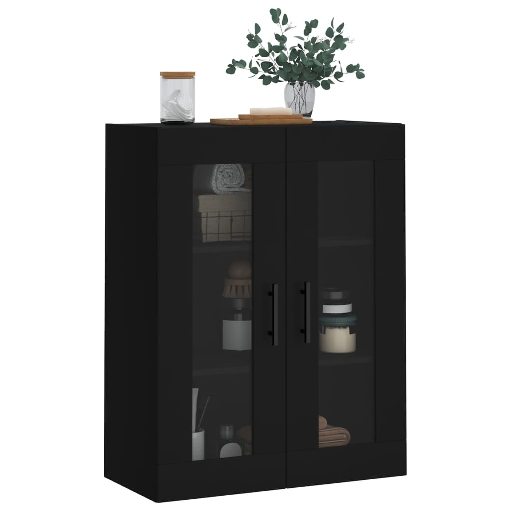 vidaXL Dulap cu montaj pe perete, negru, 69,5x34x90 cm vidaXL Dulap cu montaj pe perete, negru, 69,5x34x90 cm