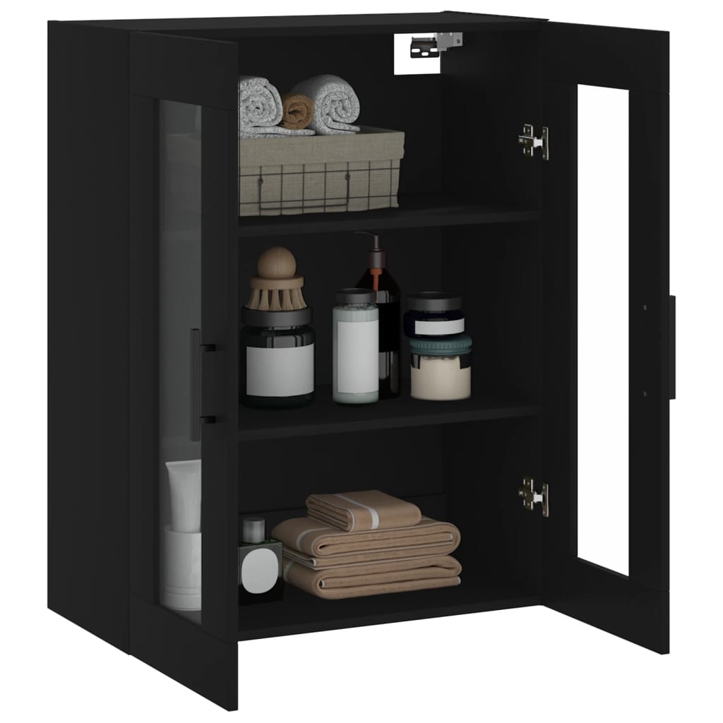 vidaXL Dulap cu montaj pe perete, negru, 69,5x34x90 cm vidaXL Dulap cu montaj pe perete, negru, 69,5x34x90 cm