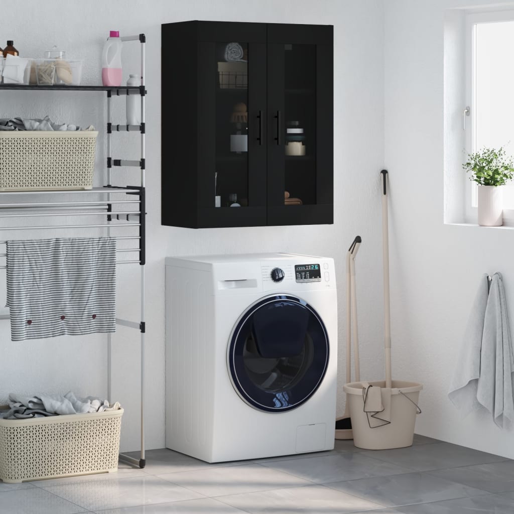 vidaXL Dulap cu montaj pe perete, negru, 69,5x34x90 cm vidaXL Dulap cu montaj pe perete, negru, 69,5x34x90 cm