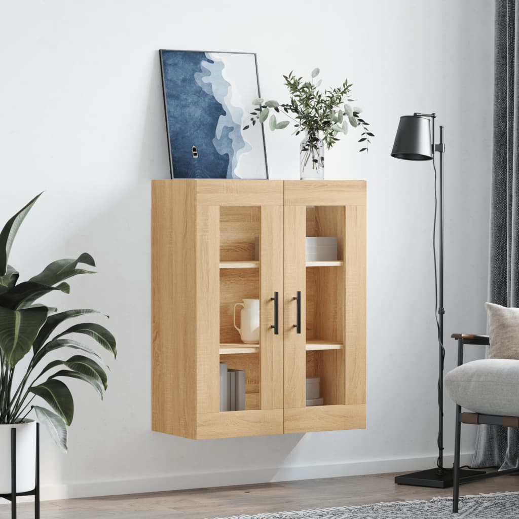 vidaXL Dulap TV montat pe perete, stejar sonoma, 69,5x34x90 cm