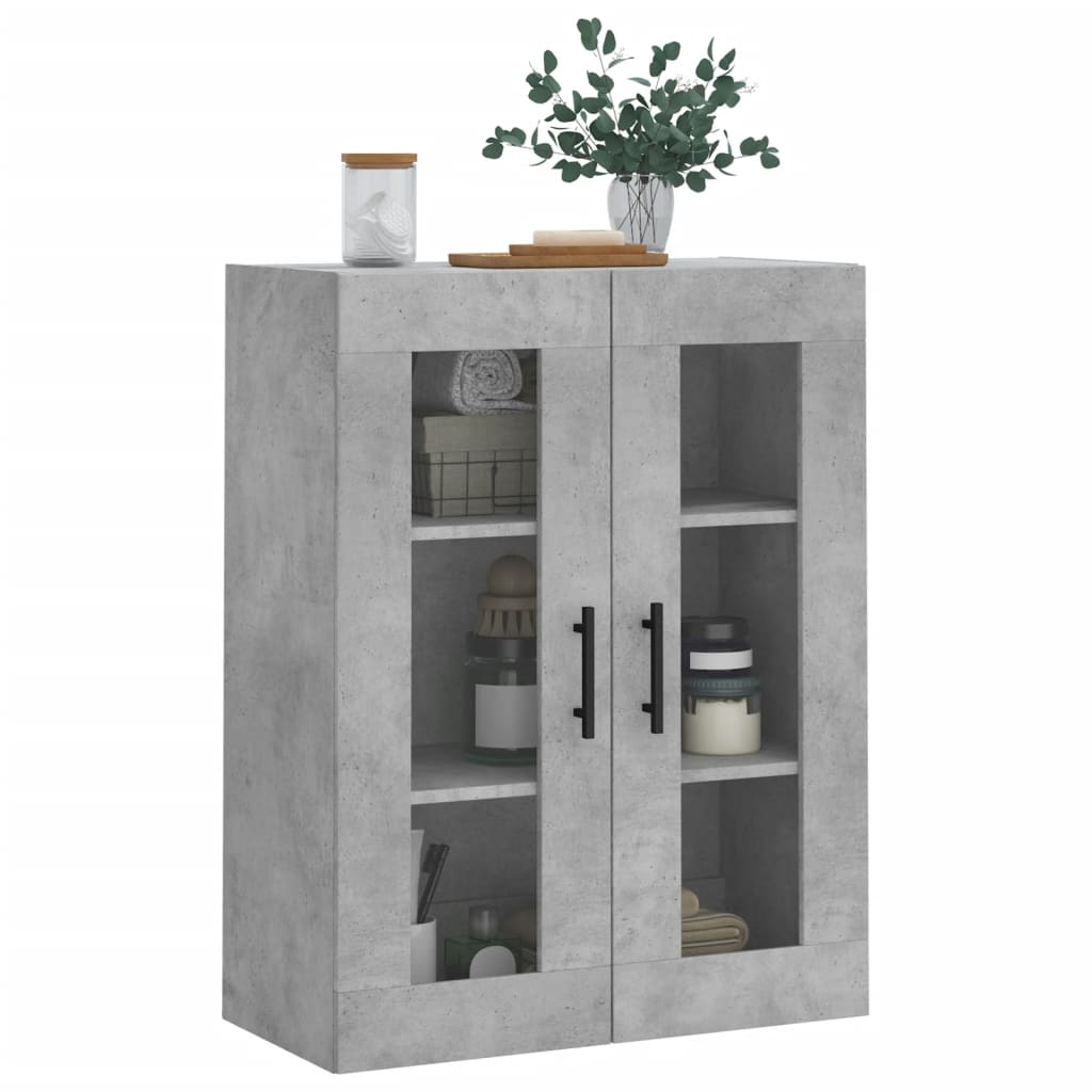 vidaXL Dulap cu montaj pe perete, gri beton, 69,5x34x90 cm vidaXL Dulap cu montaj pe perete, gri beton, 69,5x34x90 cm