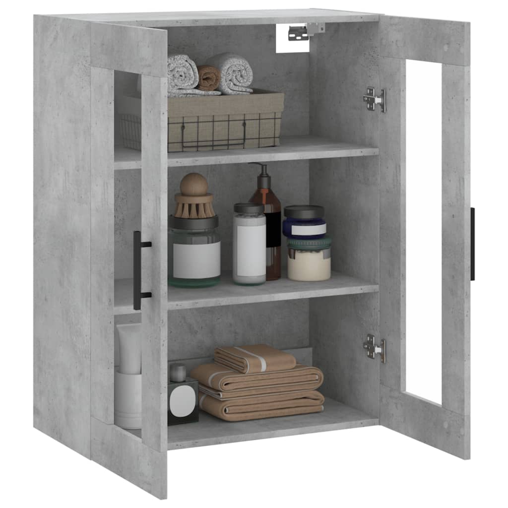 vidaXL Dulap cu montaj pe perete, gri beton, 69,5x34x90 cm vidaXL Dulap cu montaj pe perete, gri beton, 69,5x34x90 cm