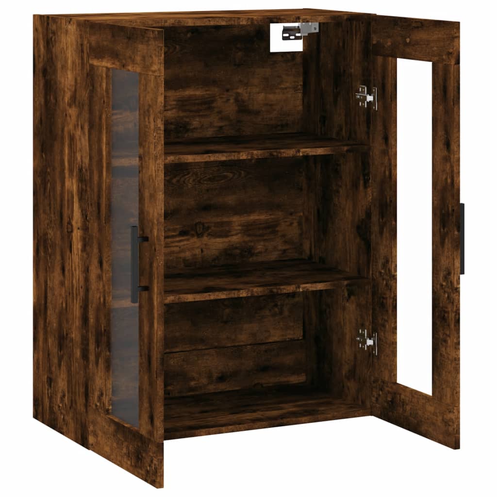 vidaXL Dulap montat pe perete, stejar fumuriu, 69,5x34x90 cm