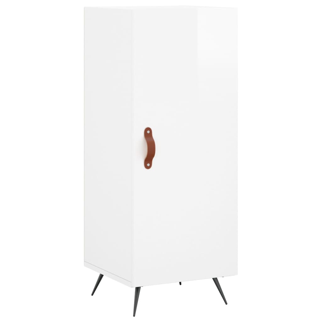 vidaXL Servantă, alb extralucios, 34,5x34x90 cm, lemn compozit vidaXL Servantă, alb extralucios, 34,5x34x90 cm, lemn compozit