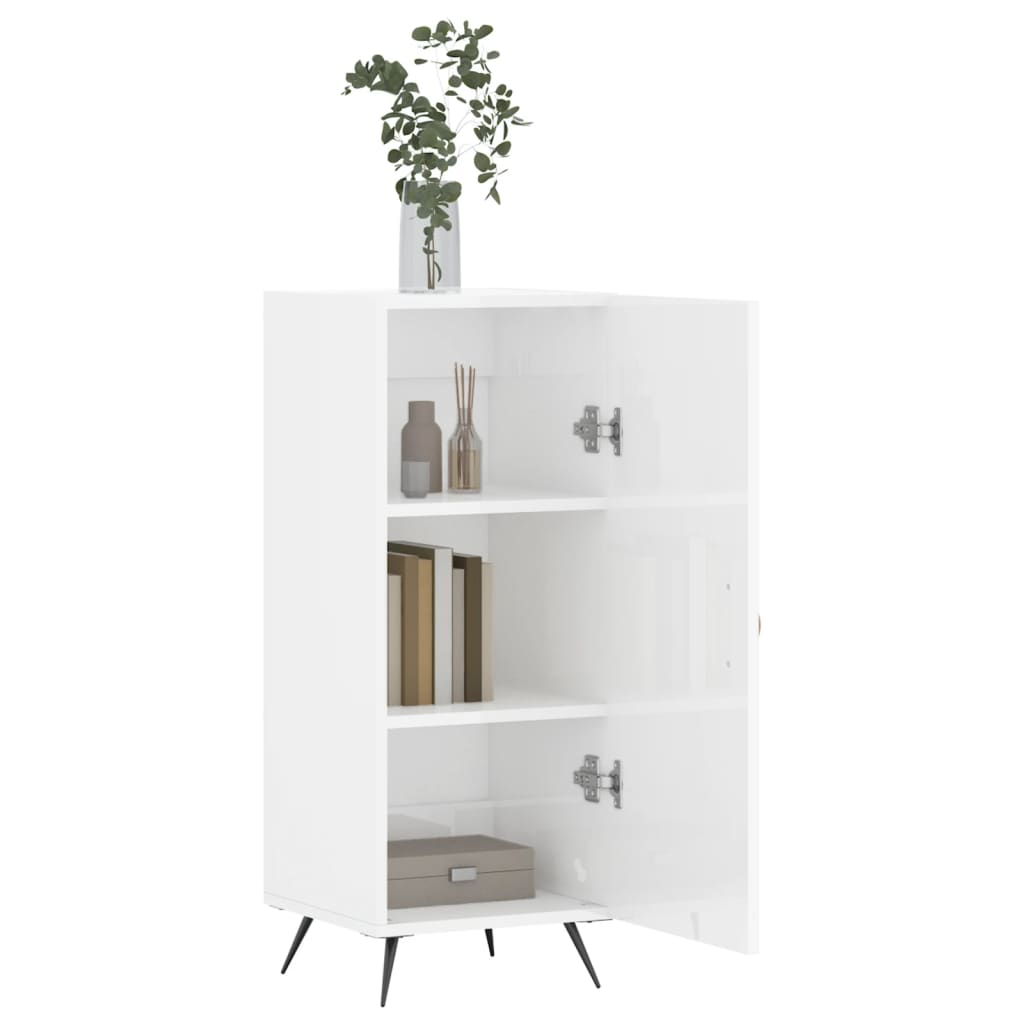 vidaXL Servantă, alb extralucios, 34,5x34x90 cm, lemn compozit vidaXL Servantă, alb extralucios, 34,5x34x90 cm, lemn compozit