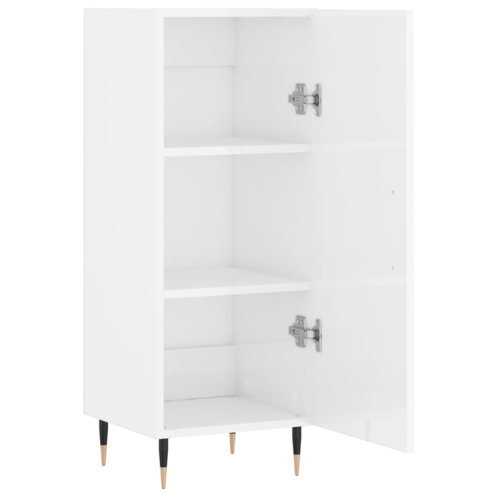 vidaXL Servantă, alb extralucios, 34,5x34x90 cm, lemn compozit