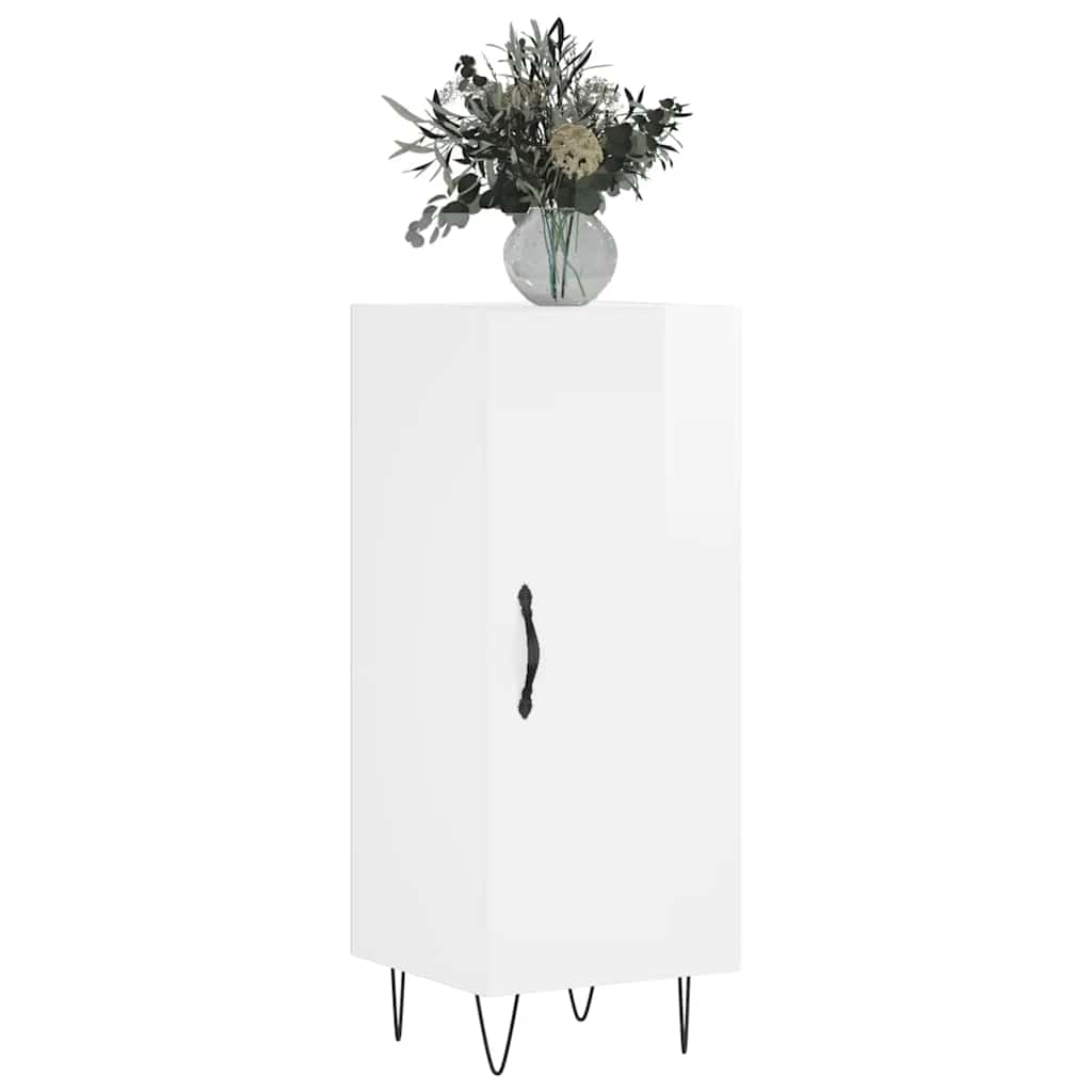 vidaXL Servantă, alb extralucios, 34,5x34x90 cm, lemn compozit vidaXL Servantă, alb extralucios, 34,5x34x90 cm, lemn compozit