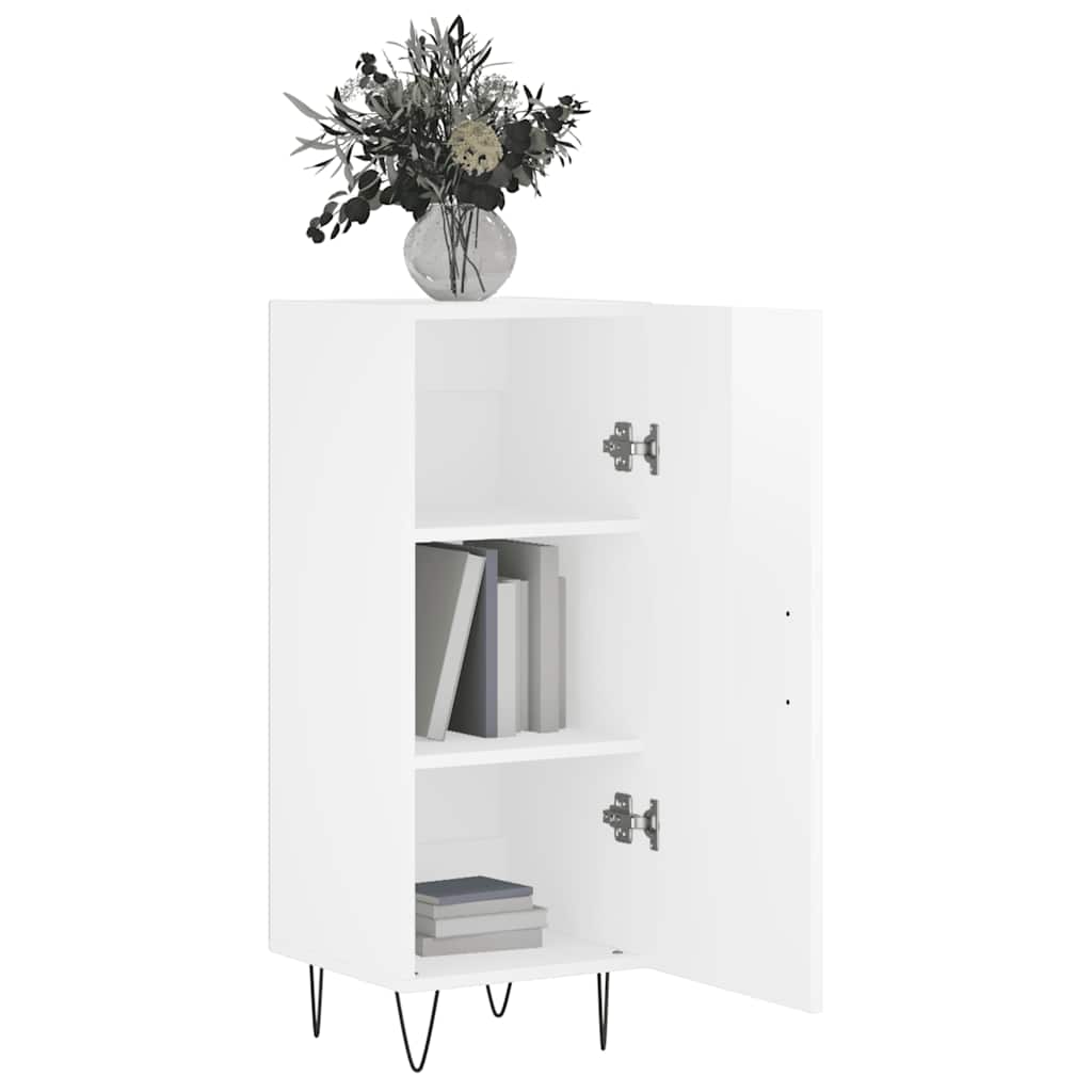 vidaXL Servantă, alb extralucios, 34,5x34x90 cm, lemn compozit vidaXL Servantă, alb extralucios, 34,5x34x90 cm, lemn compozit