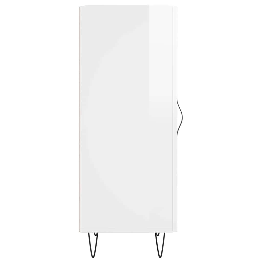 vidaXL Servantă, alb extralucios, 34,5x34x90 cm, lemn compozit vidaXL Servantă, alb extralucios, 34,5x34x90 cm, lemn compozit