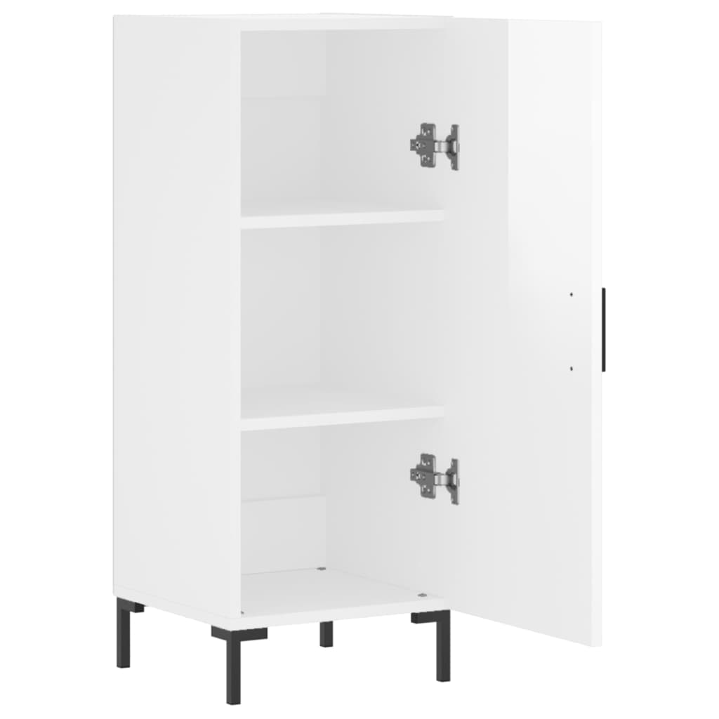 vidaXL Servantă, alb extralucios, 34,5x34x90 cm, lemn compozit