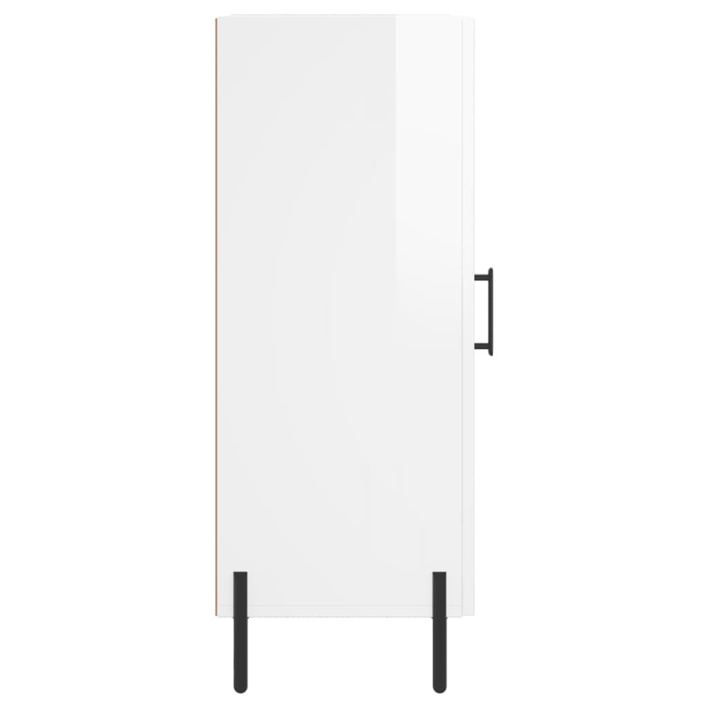 vidaXL Servantă, alb extralucios, 34,5x34x90 cm, lemn compozit