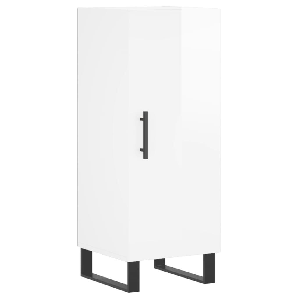 vidaXL Servantă, alb extralucios, 34,5x34x90 cm, lemn compozit vidaXL Servantă, alb extralucios, 34,5x34x90 cm, lemn compozit