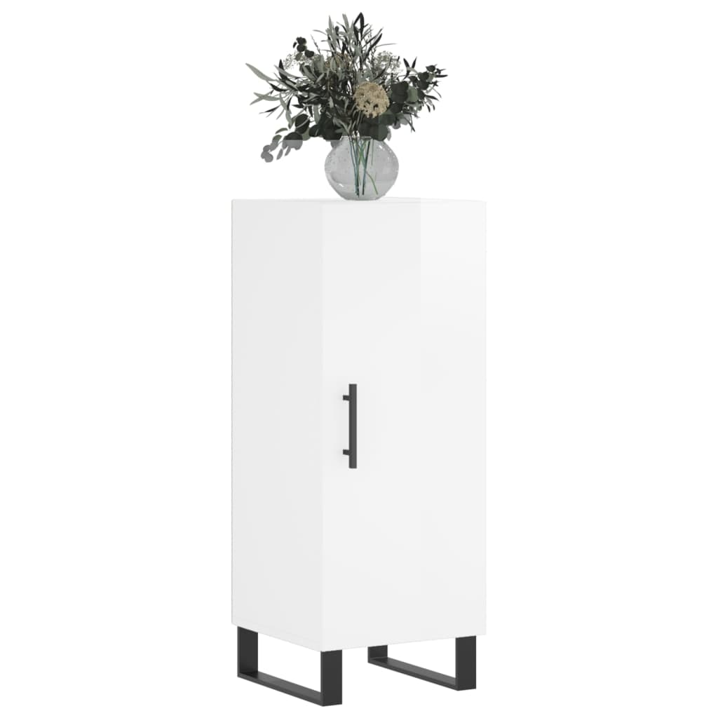 vidaXL Servantă, alb extralucios, 34,5x34x90 cm, lemn compozit vidaXL Servantă, alb extralucios, 34,5x34x90 cm, lemn compozit