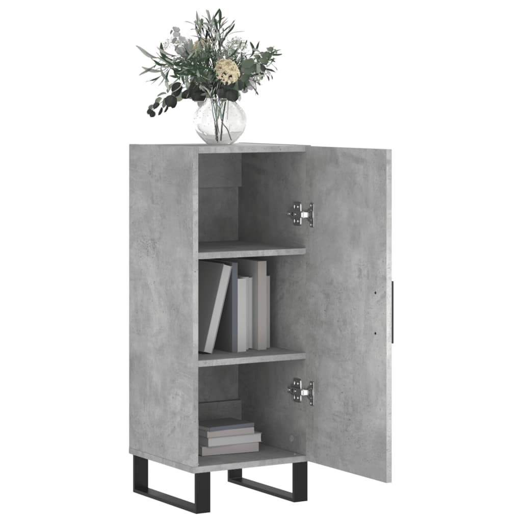 vidaXL Servantă, gri beton, 34,5x34x90 cm, lemn compozit