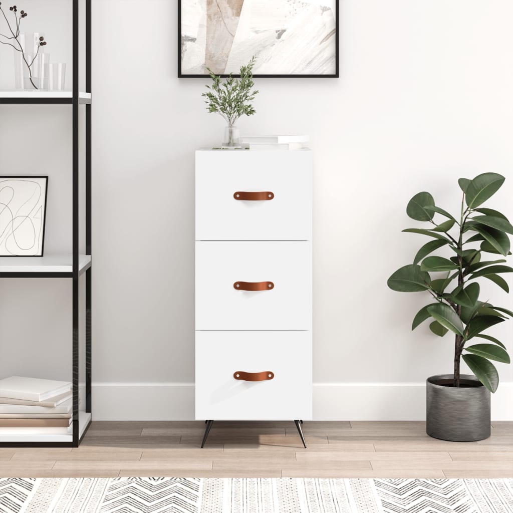 vidaXL Servantă, alb, 34,5x34x90 cm, lemn compozit vidaXL Servantă, alb, 34,5x34x90 cm, lemn compozit