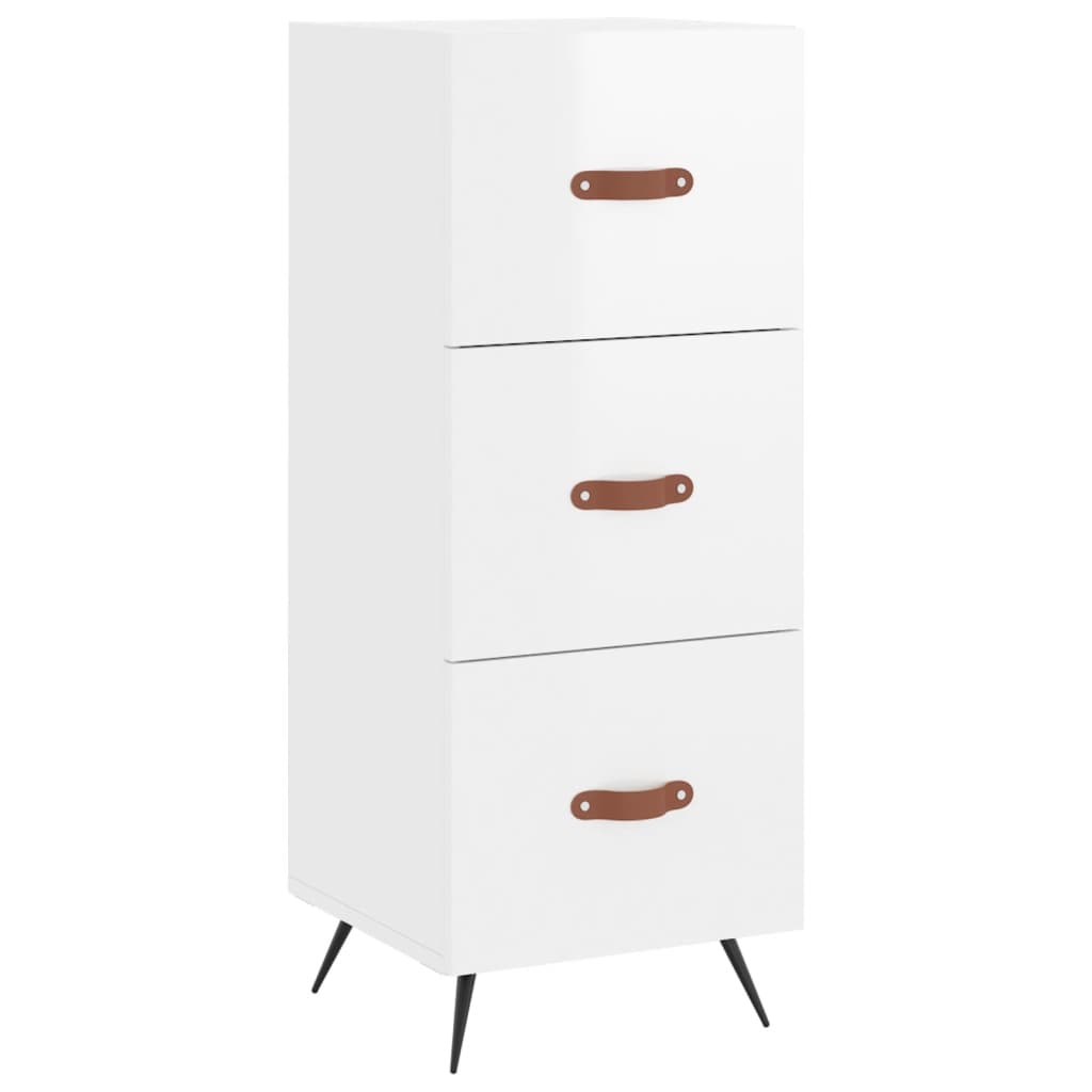 vidaXL Servantă, alb extralucios, 34,5x34x90 cm, lemn compozit vidaXL Servantă, alb extralucios, 34,5x34x90 cm, lemn compozit