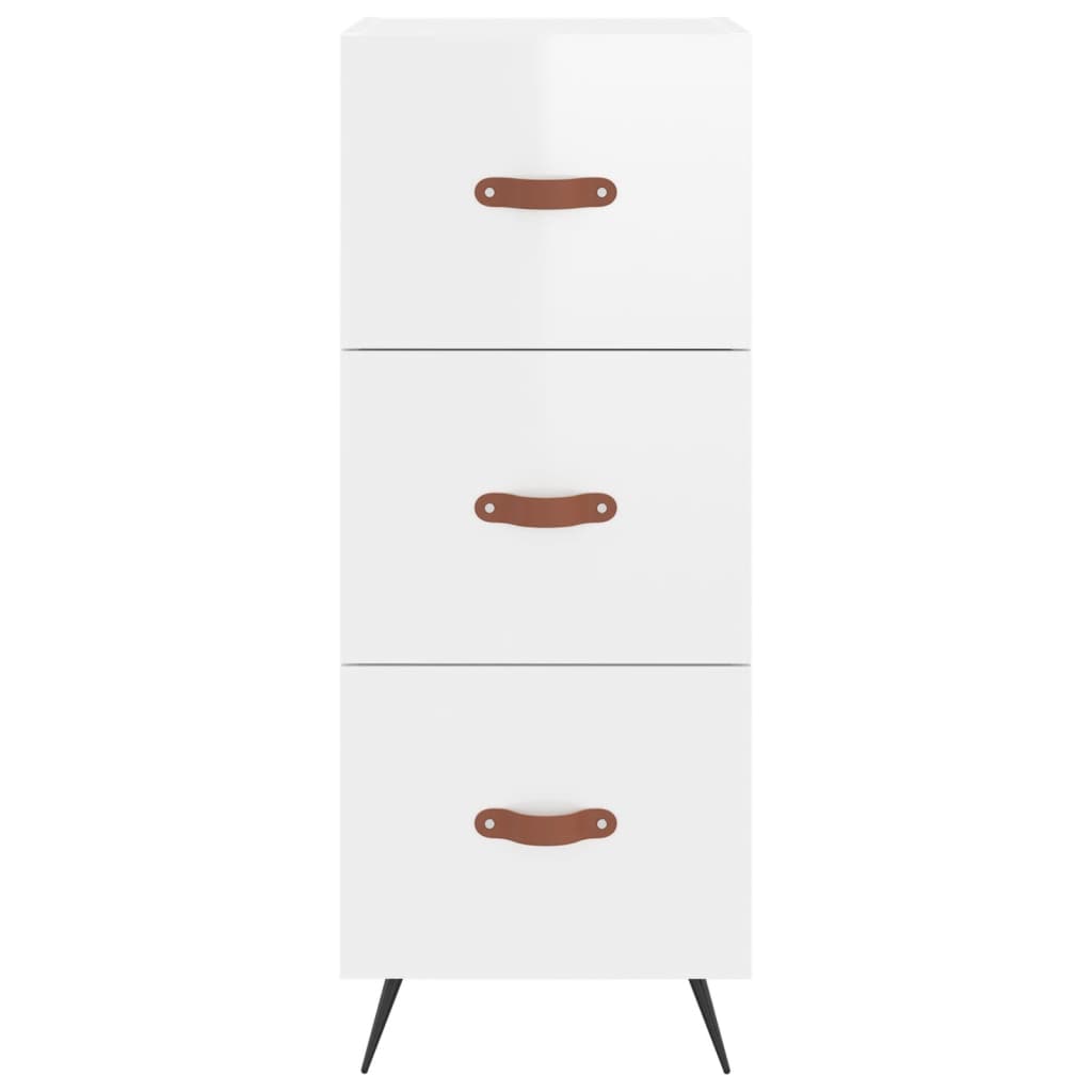 vidaXL Servantă, alb extralucios, 34,5x34x90 cm, lemn compozit vidaXL Servantă, alb extralucios, 34,5x34x90 cm, lemn compozit