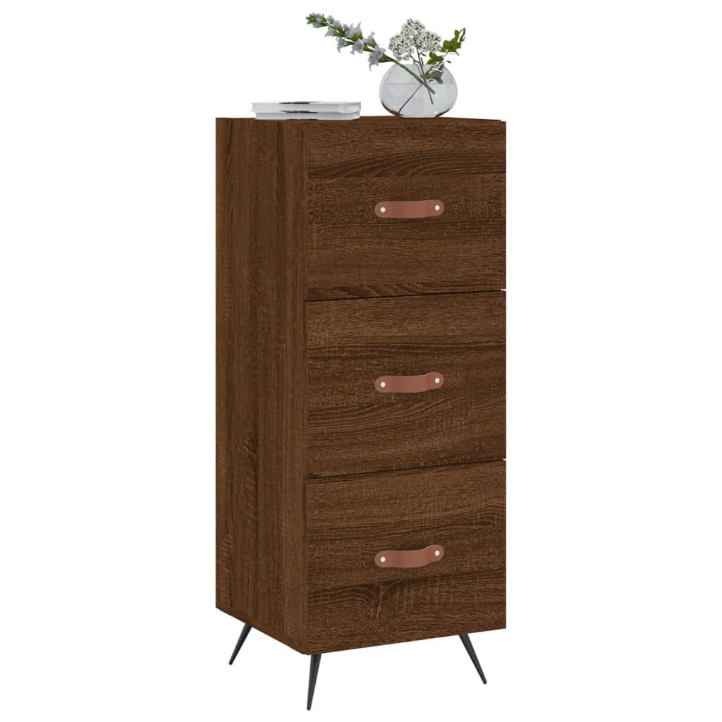 vidaXL Servantă, stejar maro, 34,5x34x90 cm, lemn compozit