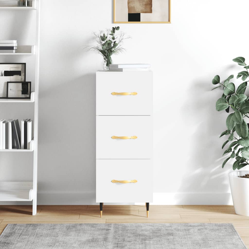 vidaXL Servantă, alb, 34,5x34x90 cm, lemn compozit vidaXL Servantă, alb, 34,5x34x90 cm, lemn compozit
