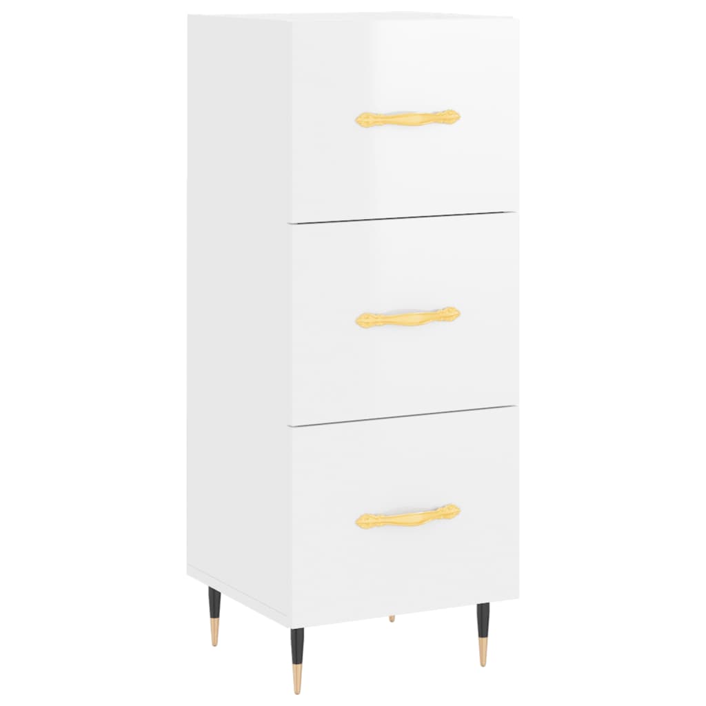 vidaXL Servantă, alb extralucios, 34,5x34x90 cm, lemn compozit vidaXL Servantă, alb extralucios, 34,5x34x90 cm, lemn compozit