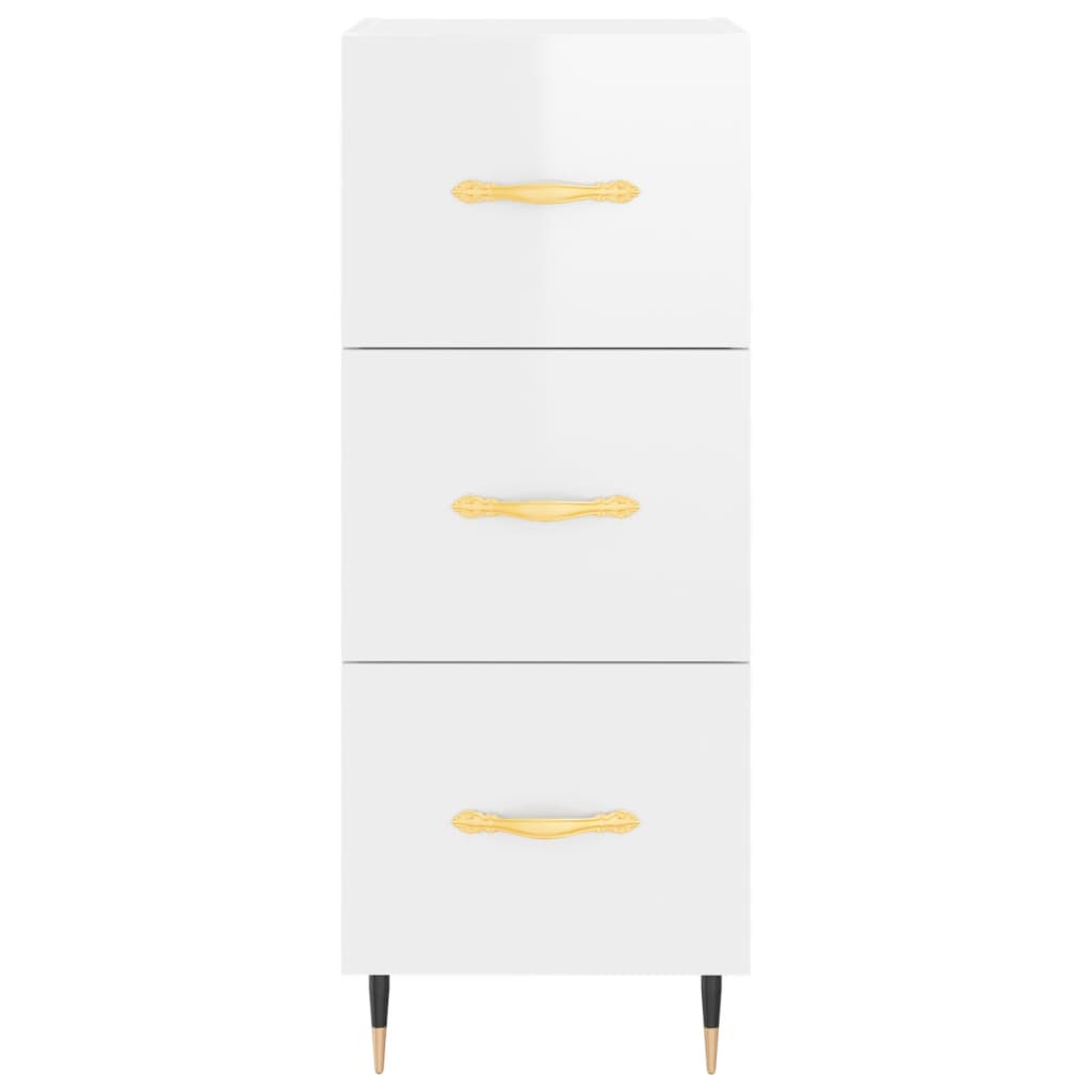 vidaXL Servantă, alb extralucios, 34,5x34x90 cm, lemn compozit vidaXL Servantă, alb extralucios, 34,5x34x90 cm, lemn compozit
