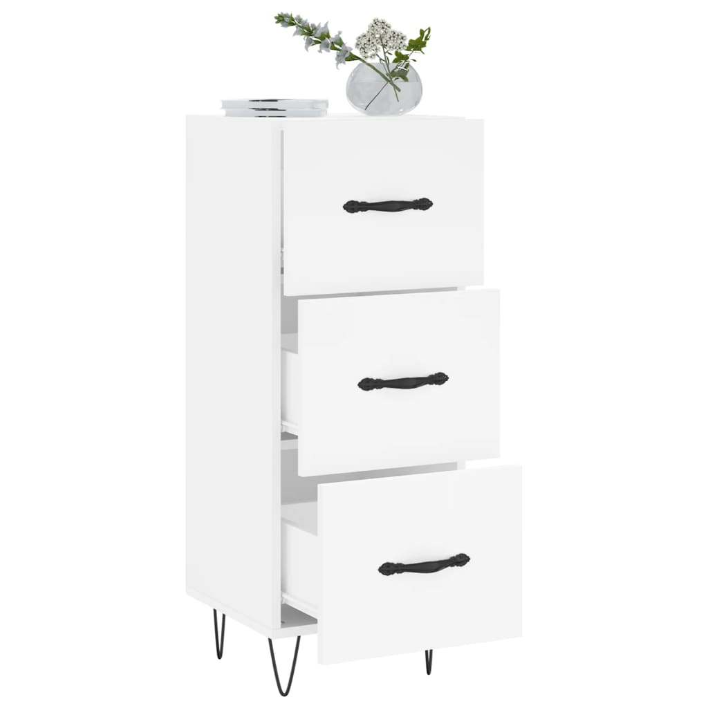 vidaXL Servantă, alb, 34,5x34x90 cm, lemn compozit vidaXL Servantă, alb, 34,5x34x90 cm, lemn compozit
