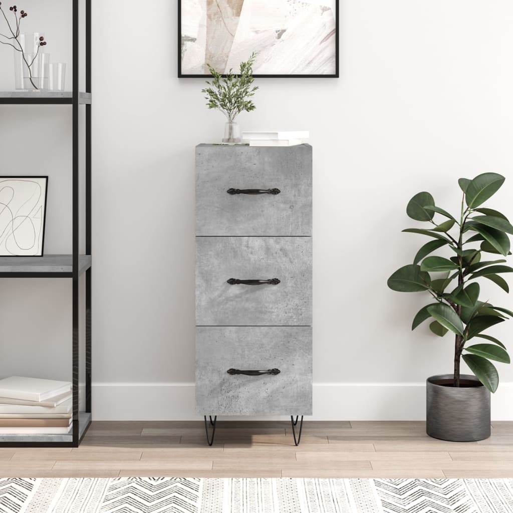 vidaXL Servantă, gri beton, 34,5x34x90 cm, lemn compozit vidaXL Servantă, gri beton, 34,5x34x90 cm, lemn compozit