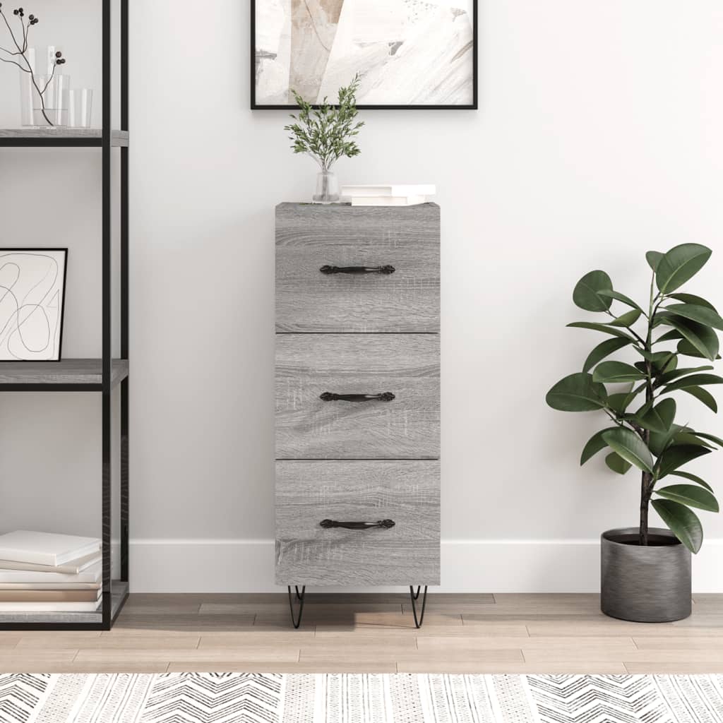 vidaXL Servantă, gri sonoma, 34,5x34x90 cm, lemn compozit vidaXL Servantă, gri sonoma, 34,5x34x90 cm, lemn compozit