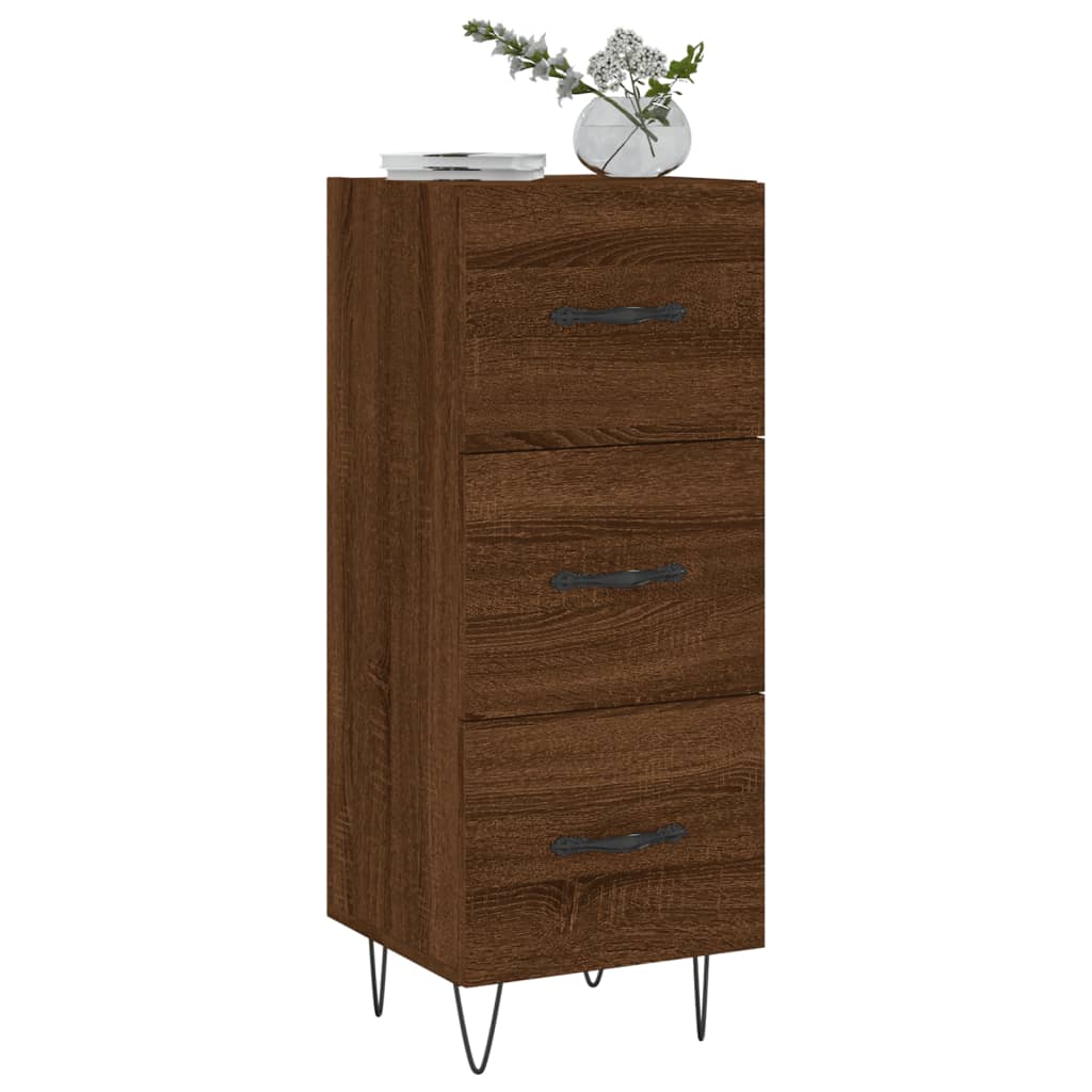 vidaXL Servantă, stejar maro, 34,5x34x90 cm, lemn compozit