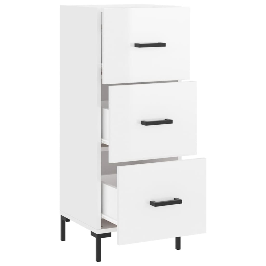 vidaXL Servantă, alb extralucios, 34,5x34x90 cm, lemn compozit vidaXL Servantă, alb extralucios, 34,5x34x90 cm, lemn compozit