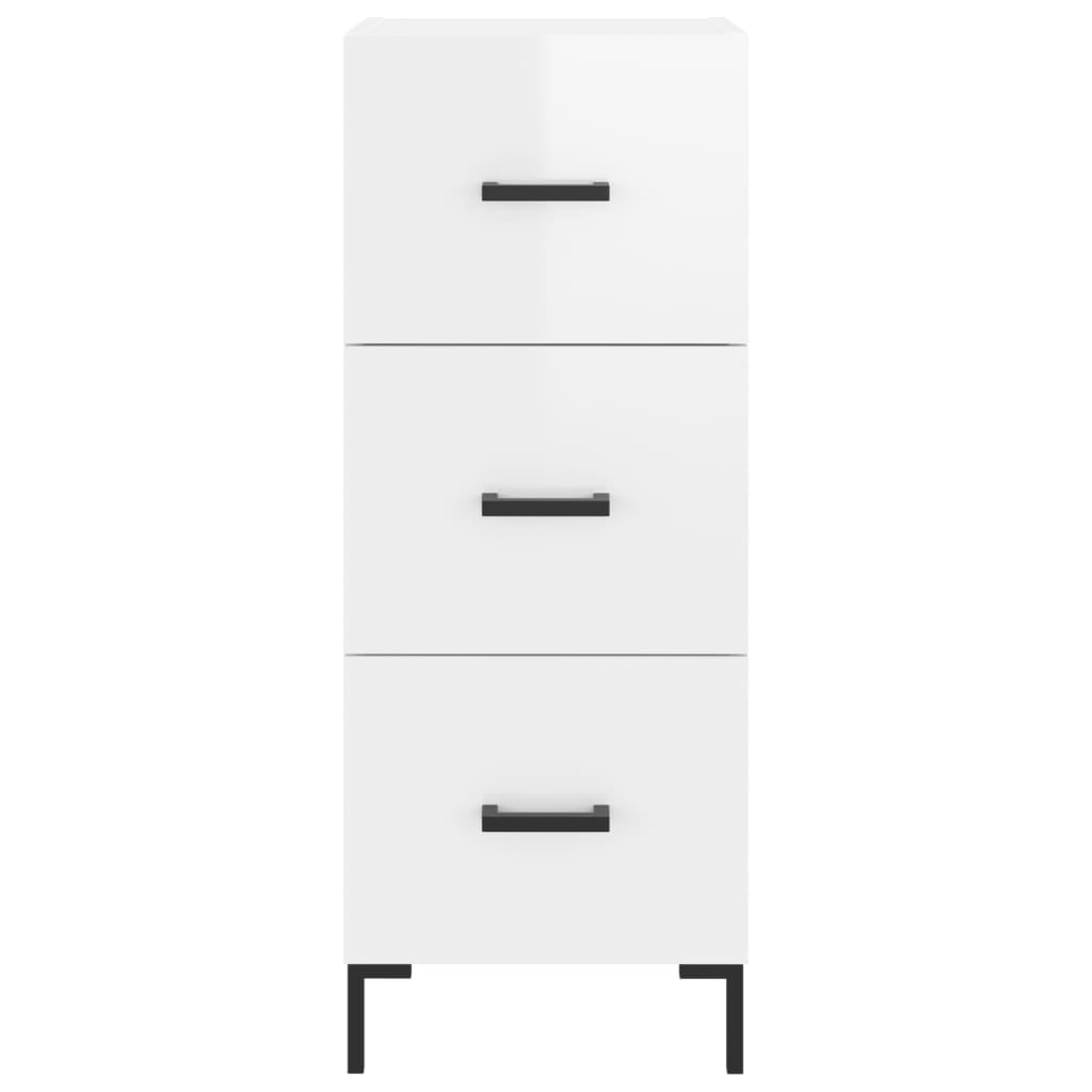 vidaXL Servantă, alb extralucios, 34,5x34x90 cm, lemn compozit vidaXL Servantă, alb extralucios, 34,5x34x90 cm, lemn compozit