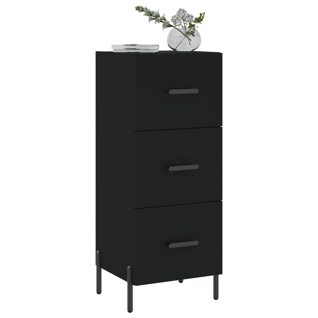 vidaXL Servantă, negru, 34,5x34x90 cm, lemn compozit vidaXL Servantă, negru, 34,5x34x90 cm, lemn compozit