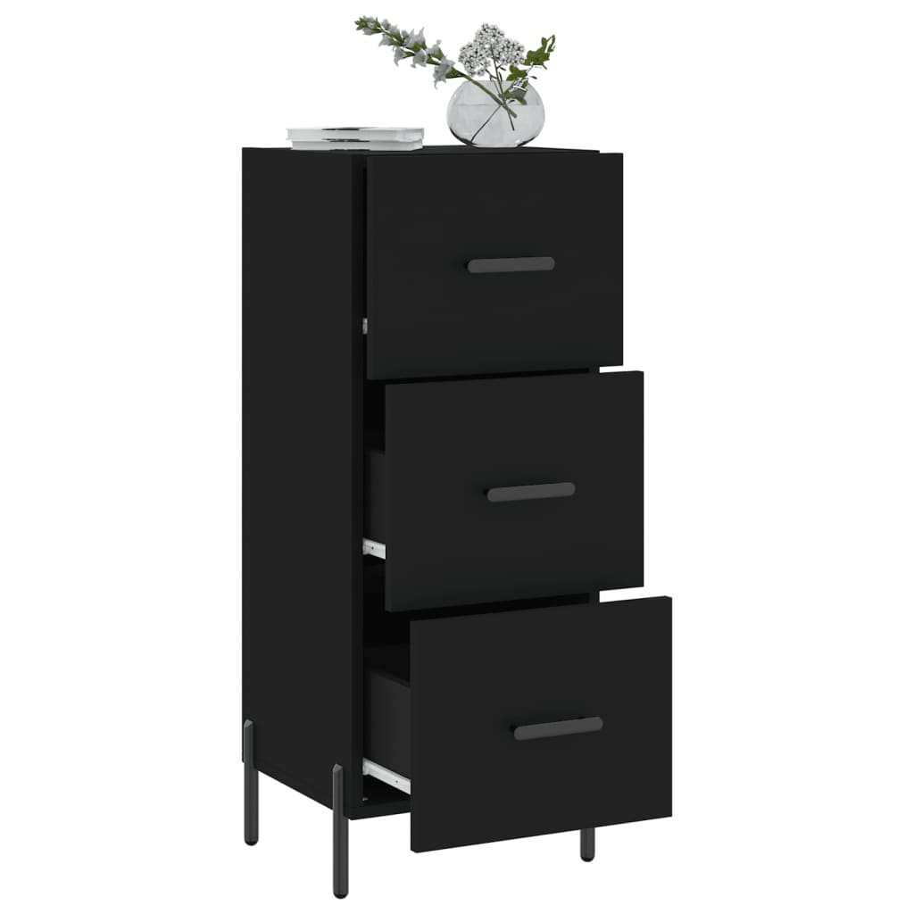 vidaXL Servantă, negru, 34,5x34x90 cm, lemn compozit vidaXL Servantă, negru, 34,5x34x90 cm, lemn compozit