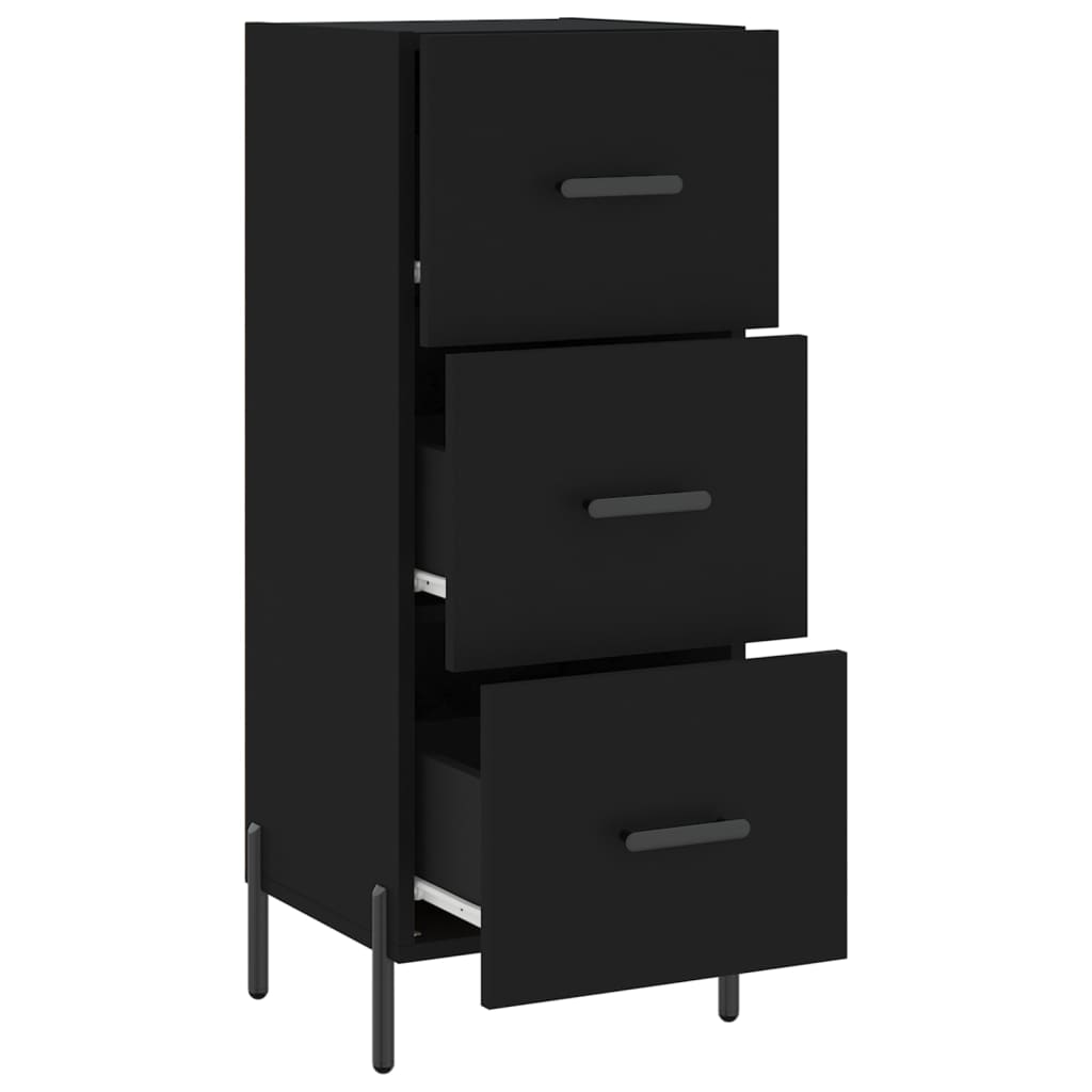 vidaXL Servantă, negru, 34,5x34x90 cm, lemn compozit vidaXL Servantă, negru, 34,5x34x90 cm, lemn compozit