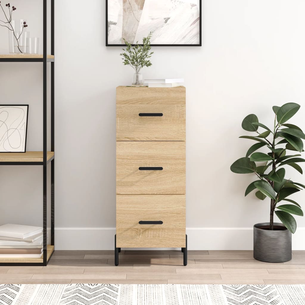 vidaXL Servantă, stejar sonoma, 34,5x34x90 cm, lemn compozit vidaXL Servantă, stejar sonoma, 34,5x34x90 cm, lemn compozit