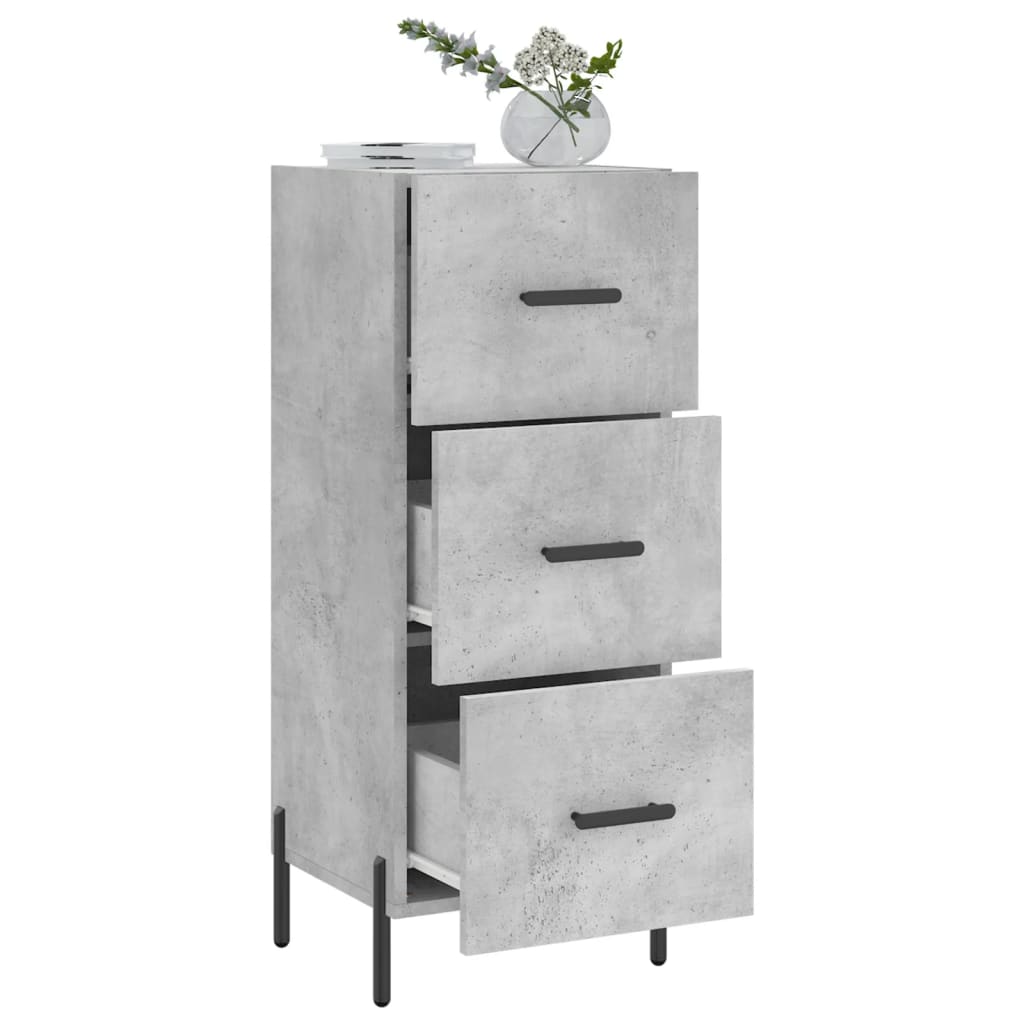vidaXL Servantă, gri beton, 34,5x34x90 cm, lemn compozit