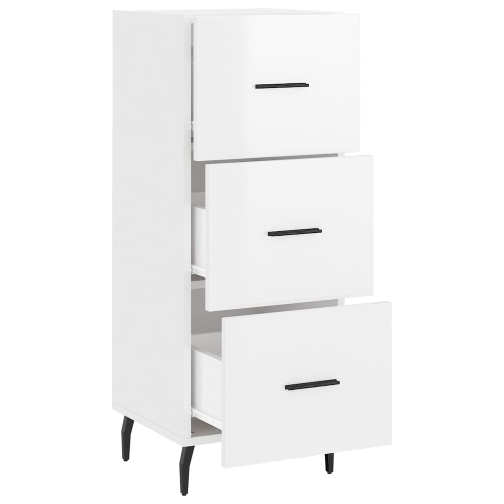 vidaXL Servantă, alb extralucios, 34,5x34x90 cm, lemn compozit vidaXL Servantă, alb extralucios, 34,5x34x90 cm, lemn compozit