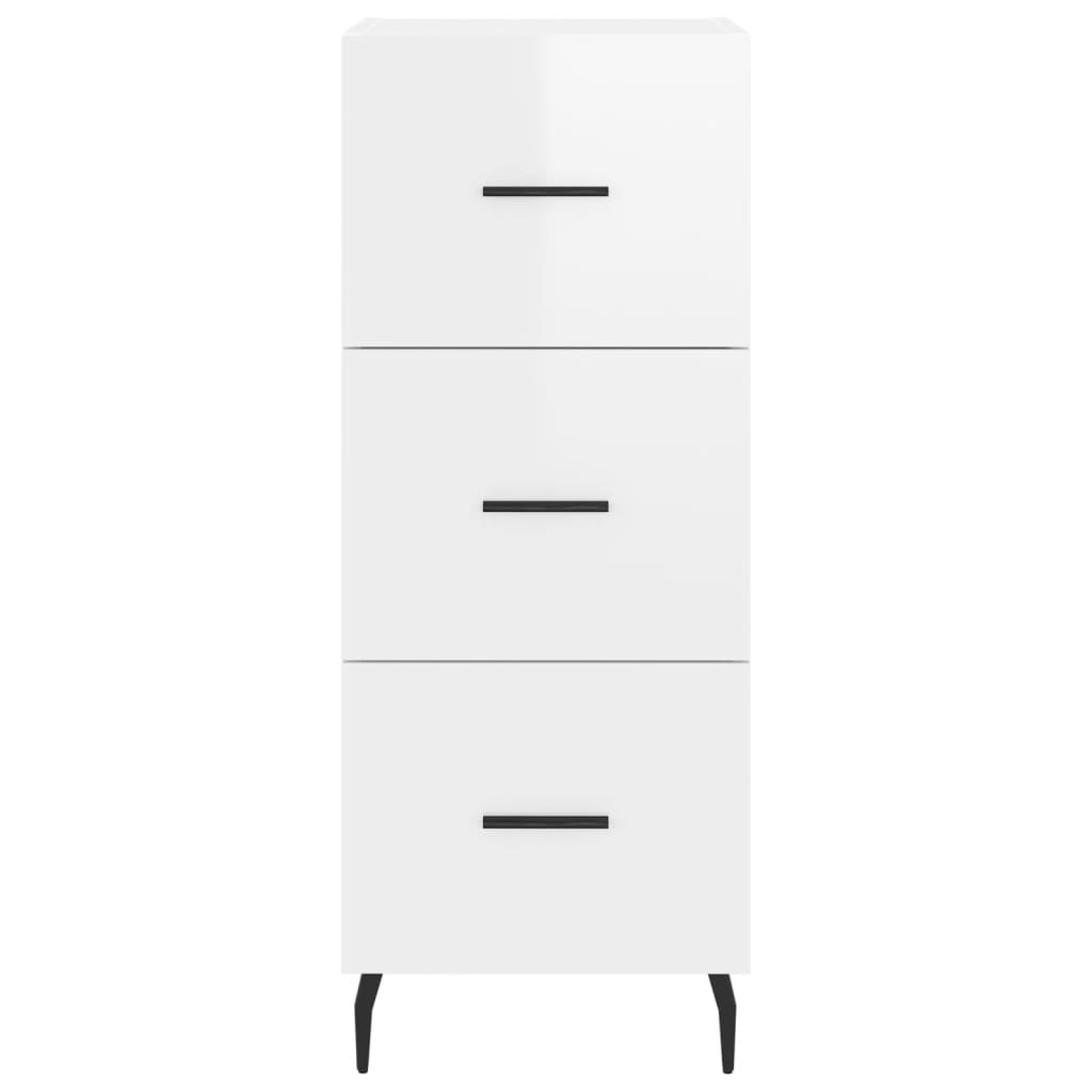 vidaXL Servantă, alb extralucios, 34,5x34x90 cm, lemn compozit vidaXL Servantă, alb extralucios, 34,5x34x90 cm, lemn compozit