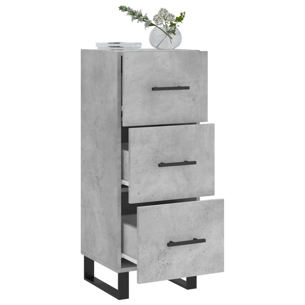 vidaXL Servantă, gri beton, 34,5x34x90 cm, lemn compozit