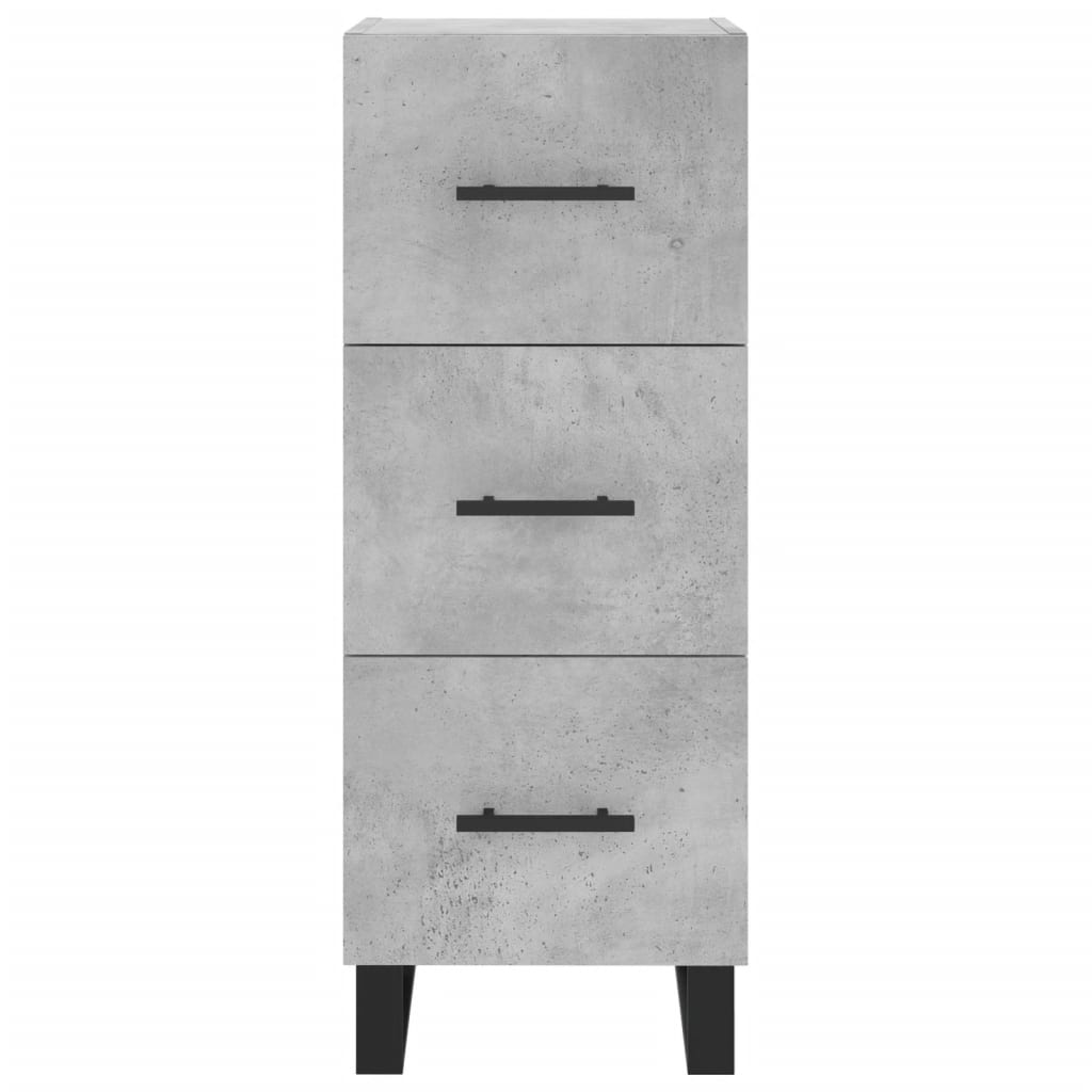 vidaXL Servantă, gri beton, 34,5x34x90 cm, lemn compozit