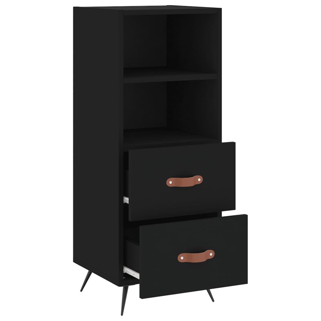 vidaXL Servantă, negru, 34,5x34x90 cm, lemn compozit