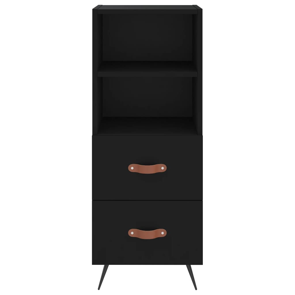 vidaXL Servantă, negru, 34,5x34x90 cm, lemn compozit