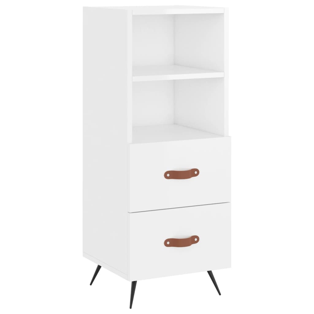 vidaXL Servantă, alb extralucios, 34,5x34x90 cm, lemn compozit vidaXL Servantă, alb extralucios, 34,5x34x90 cm, lemn compozit
