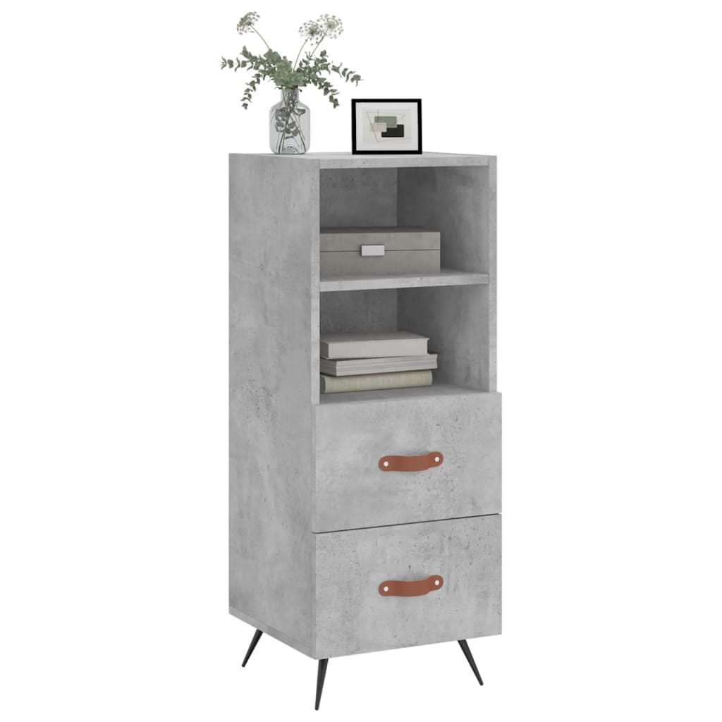 vidaXL Servantă, gri beton, 34,5x34x90 cm, lemn compozit