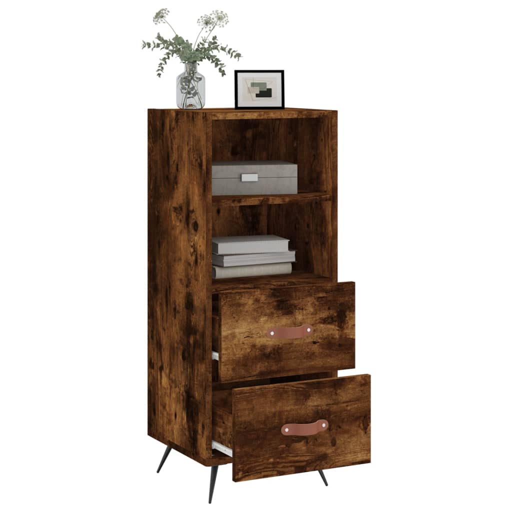 vidaXL Servantă, stejar fumuriu, 34,5x34x90 cm, lemn compozit vidaXL Servantă, stejar fumuriu, 34,5x34x90 cm, lemn compozit