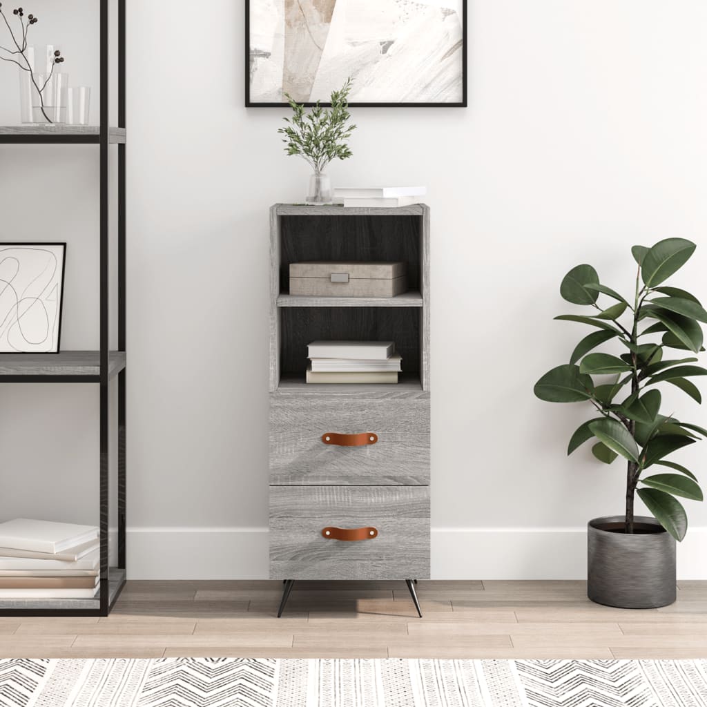 vidaXL Servantă, gri sonoma, 34,5x34x90 cm, lemn compozit vidaXL Servantă, gri sonoma, 34,5x34x90 cm, lemn compozit
