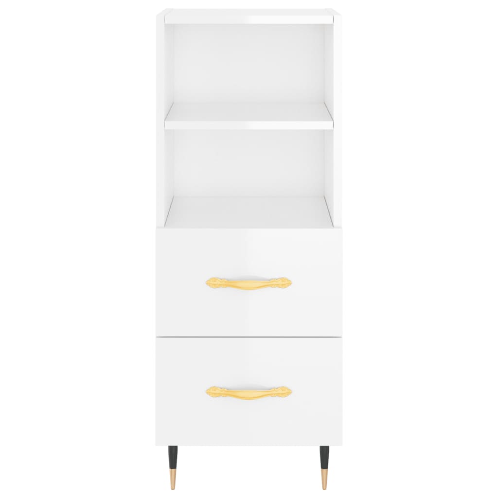 vidaXL Servantă, alb extralucios, 34,5x34x90 cm, lemn compozit vidaXL Servantă, alb extralucios, 34,5x34x90 cm, lemn compozit